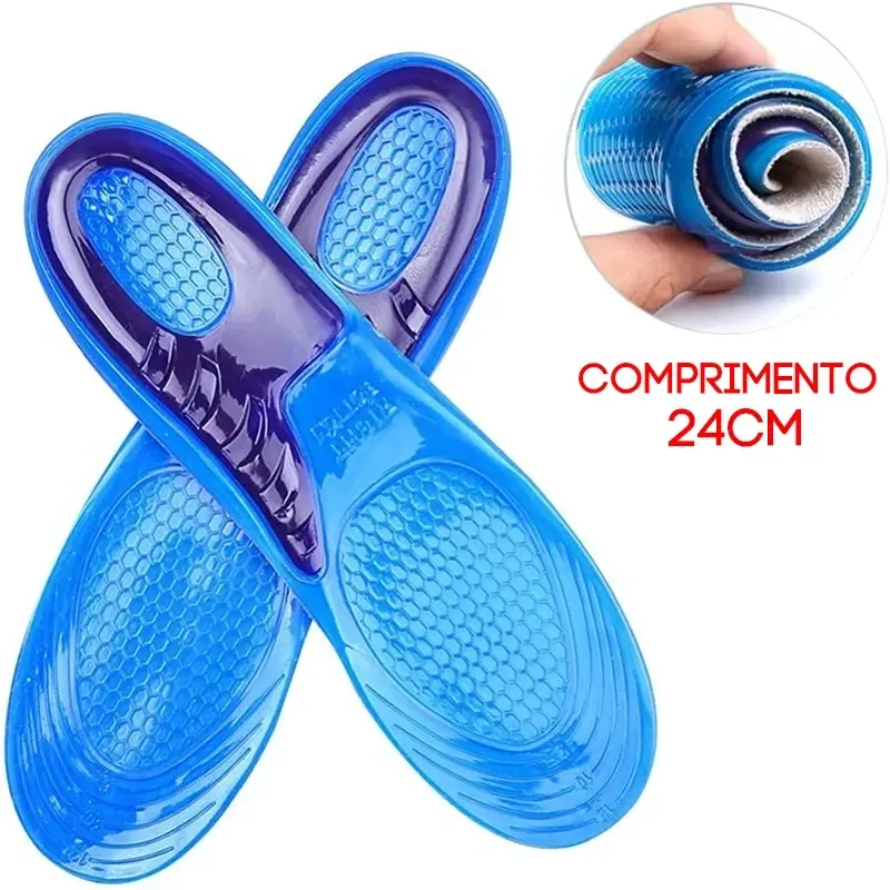 Miniatura: Palmilha Ortopédica Gel de Silicone para Dores nos Pés Anti Impacto para Sapato