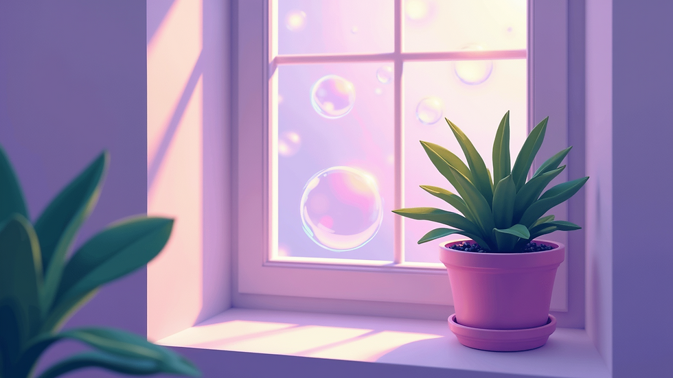 High angle view of a small potted plant on a windowsill