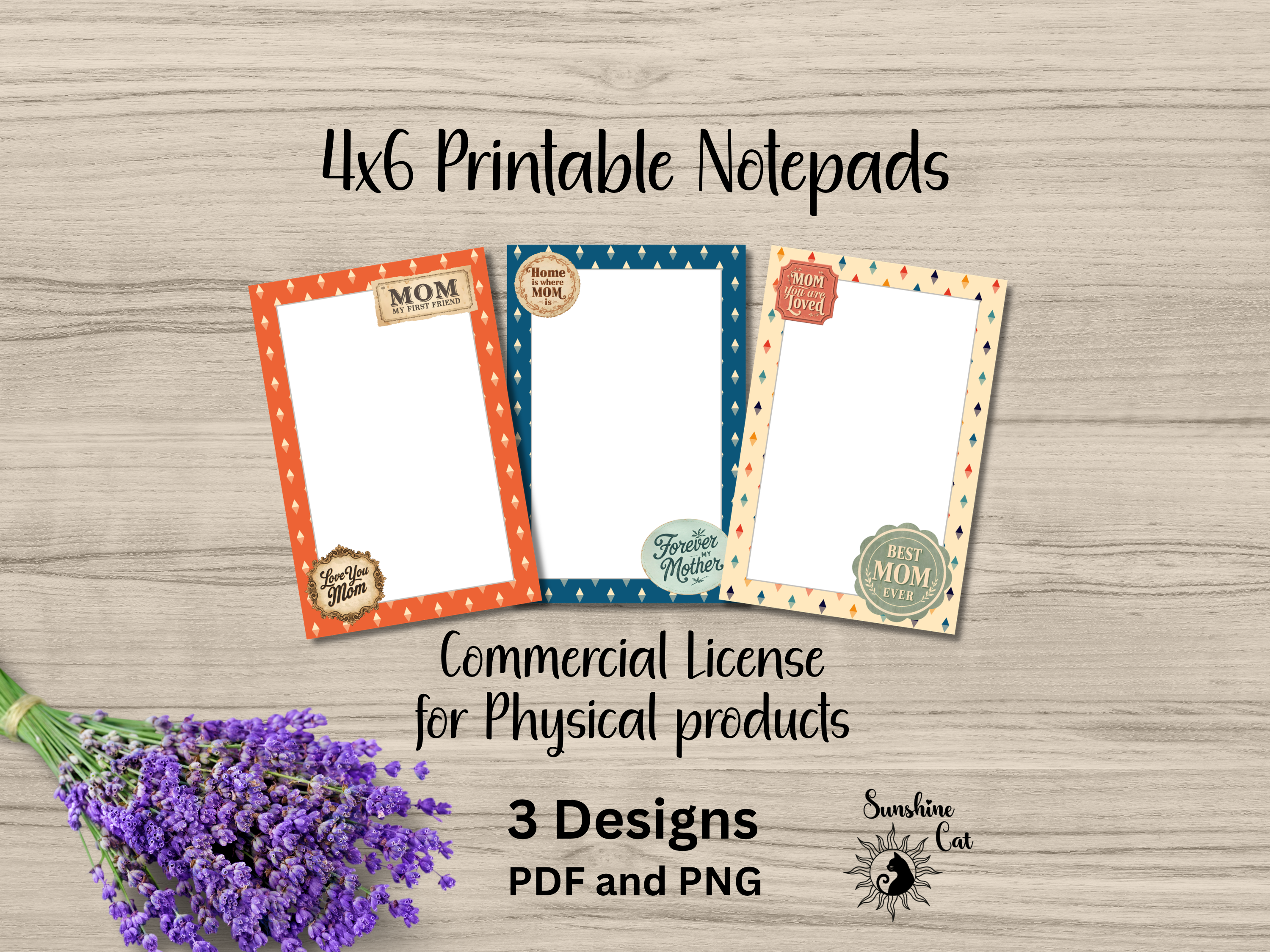 Vintage Mom - Printable Notepad Bundle - 4x6 inch