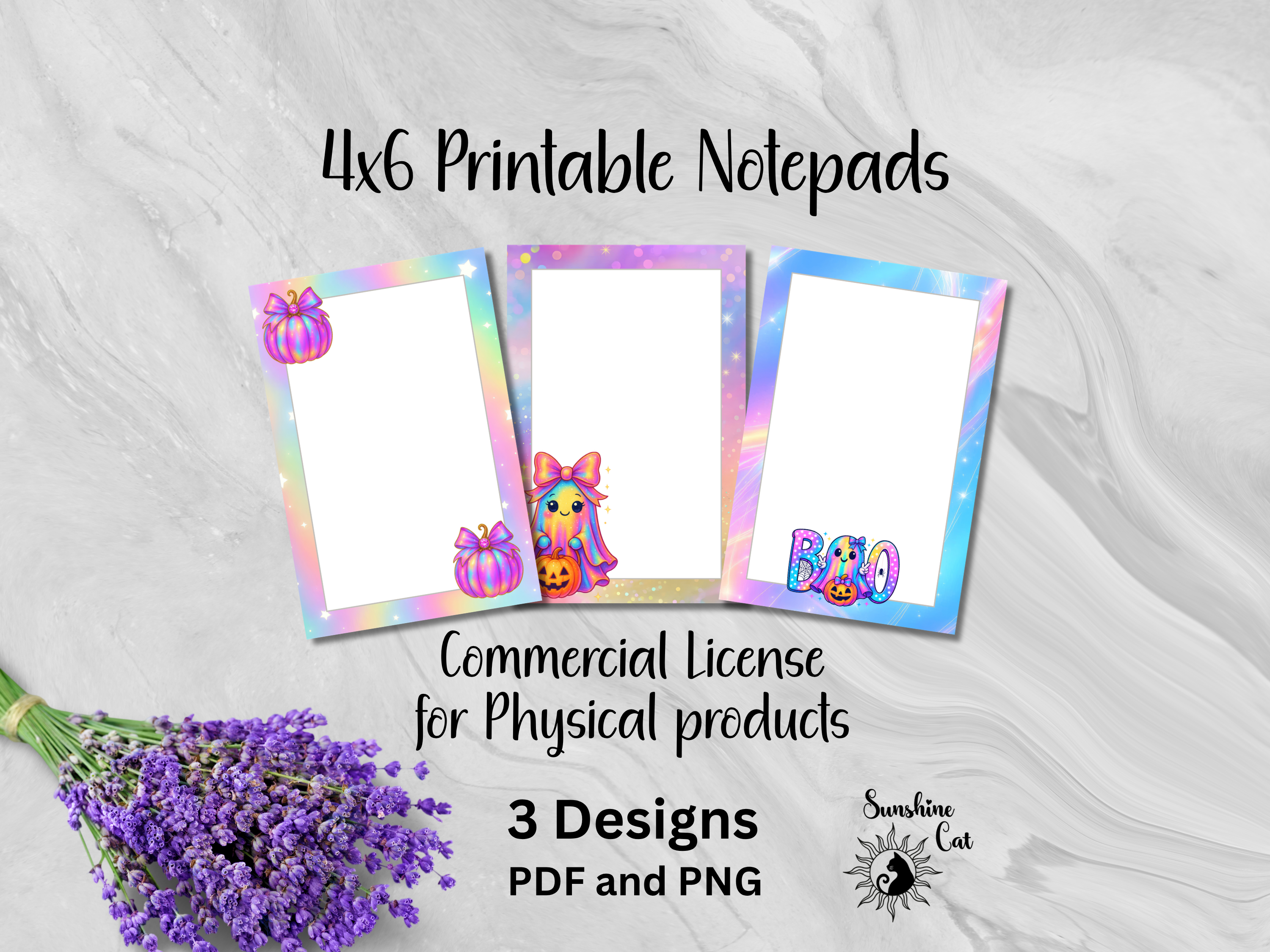 Iridescent Halloween - Printable Notepad Bundle - 4x6 inch