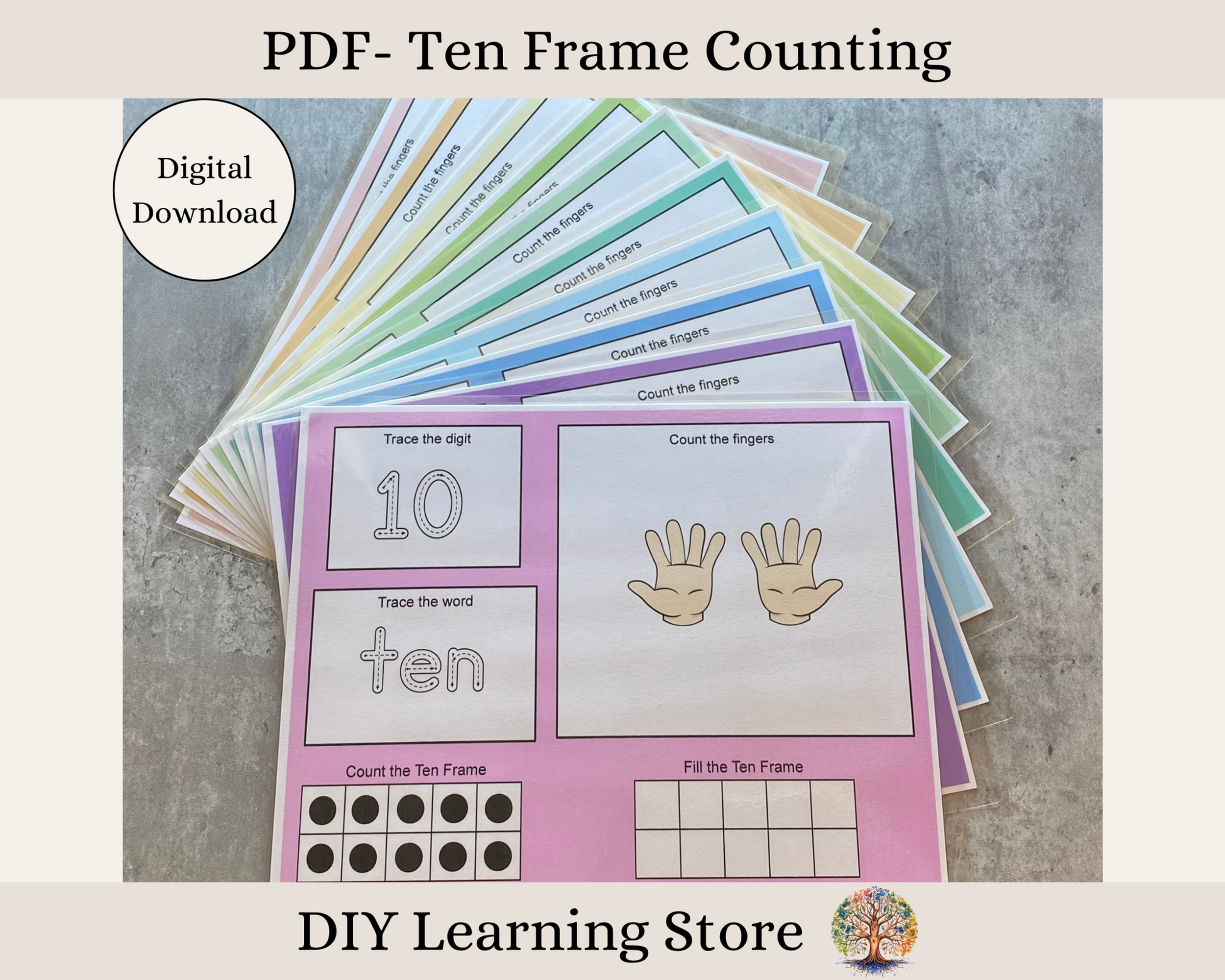 Ten Frame Counting- Learning Mats
