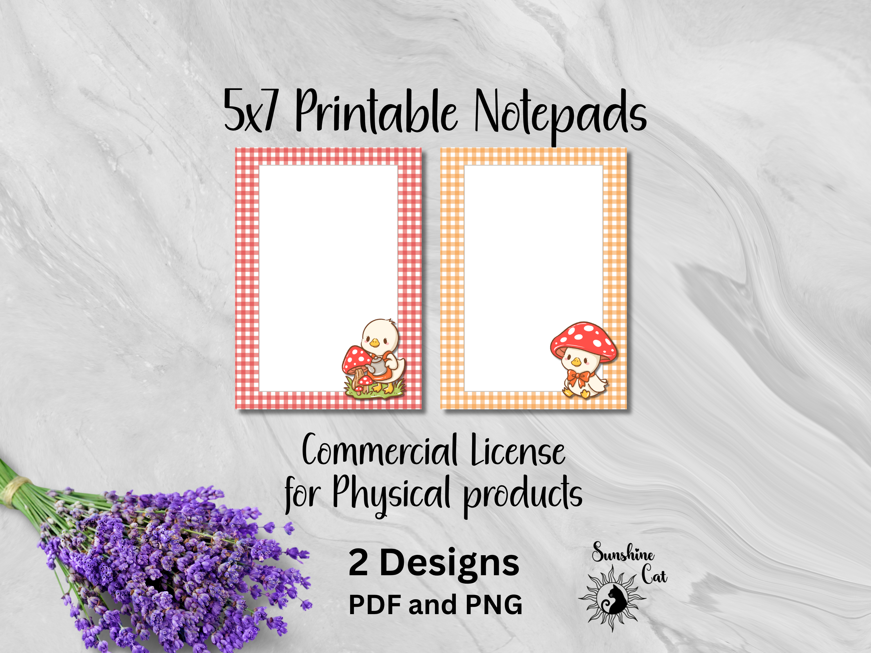 Mushroom Duck- Printable Notepad Bundle- 5x7 inch