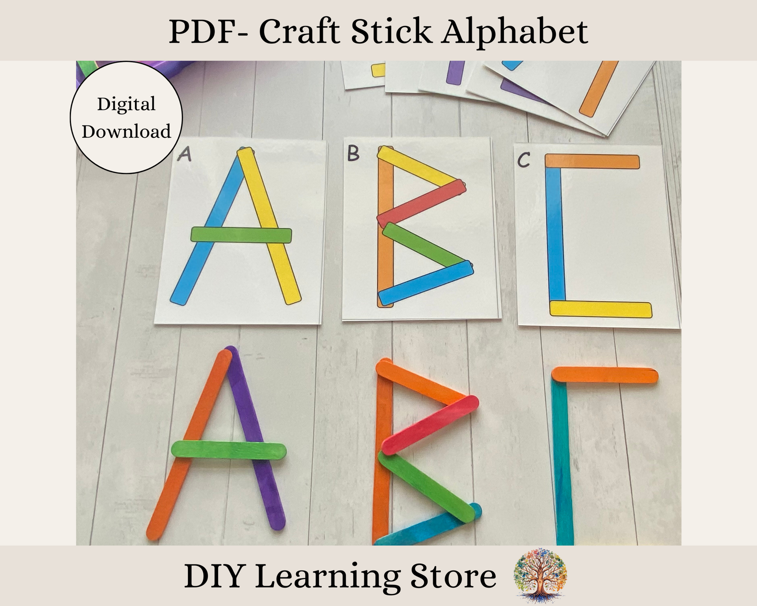 Craft Stick Alphabet and Numbers