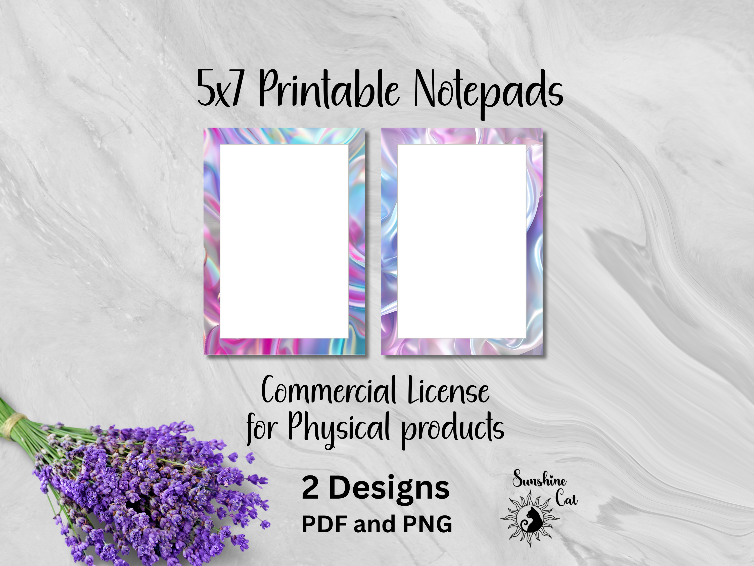 Holographic Printable Notepad Bundle- 5x7 inch