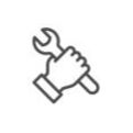hand holding wrench