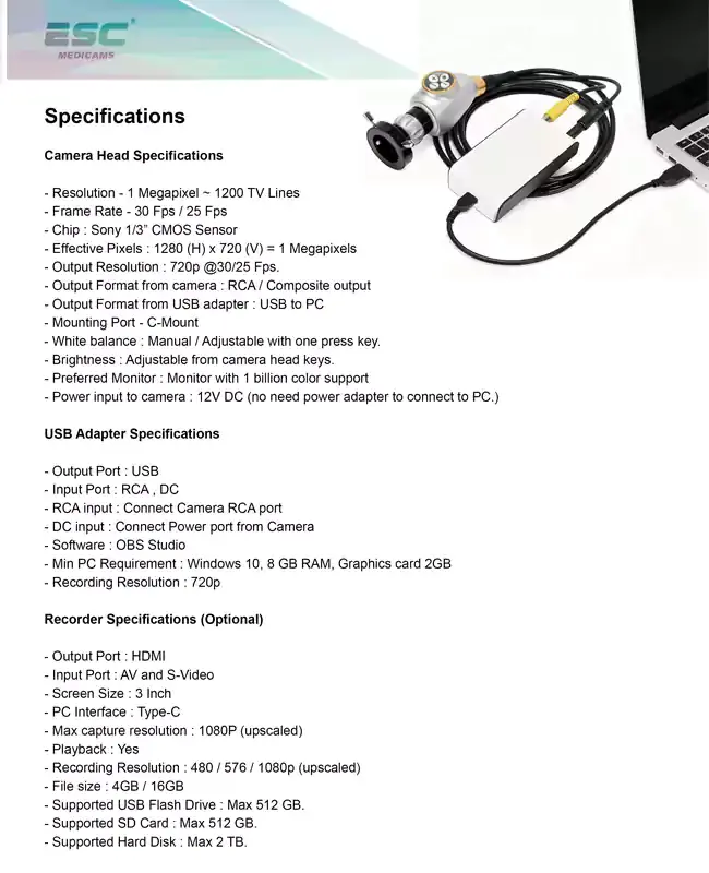 Thumbnail: Portable USB Endoscopy Camera HD 1.2mp