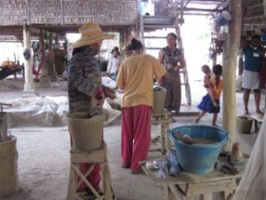 Women making ceramic cookstoves in Cambodia on a GERES project