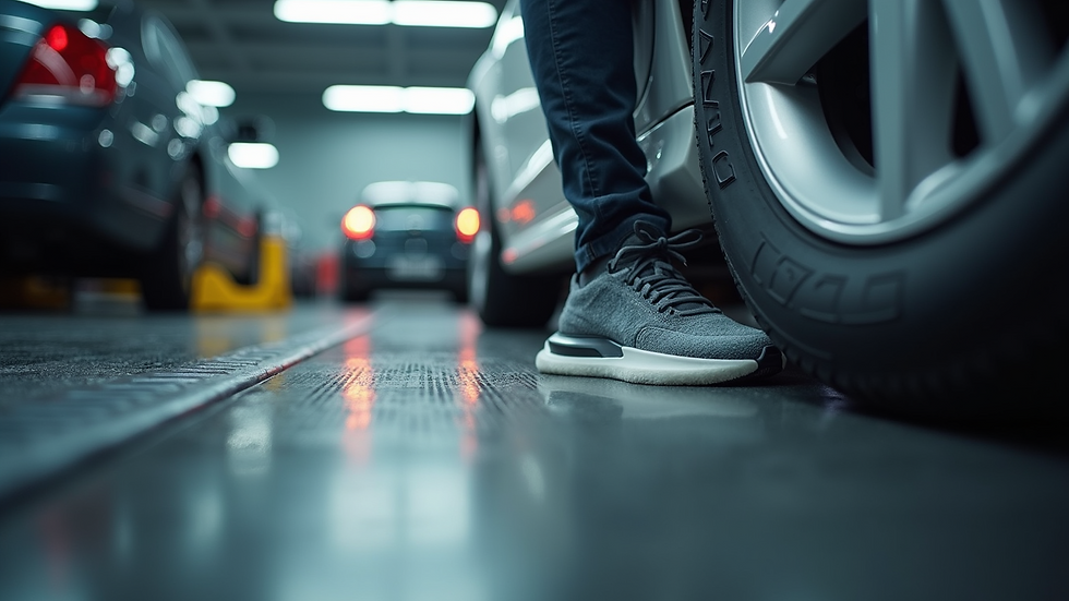 Eye-level view of a car being polished to remove scratches