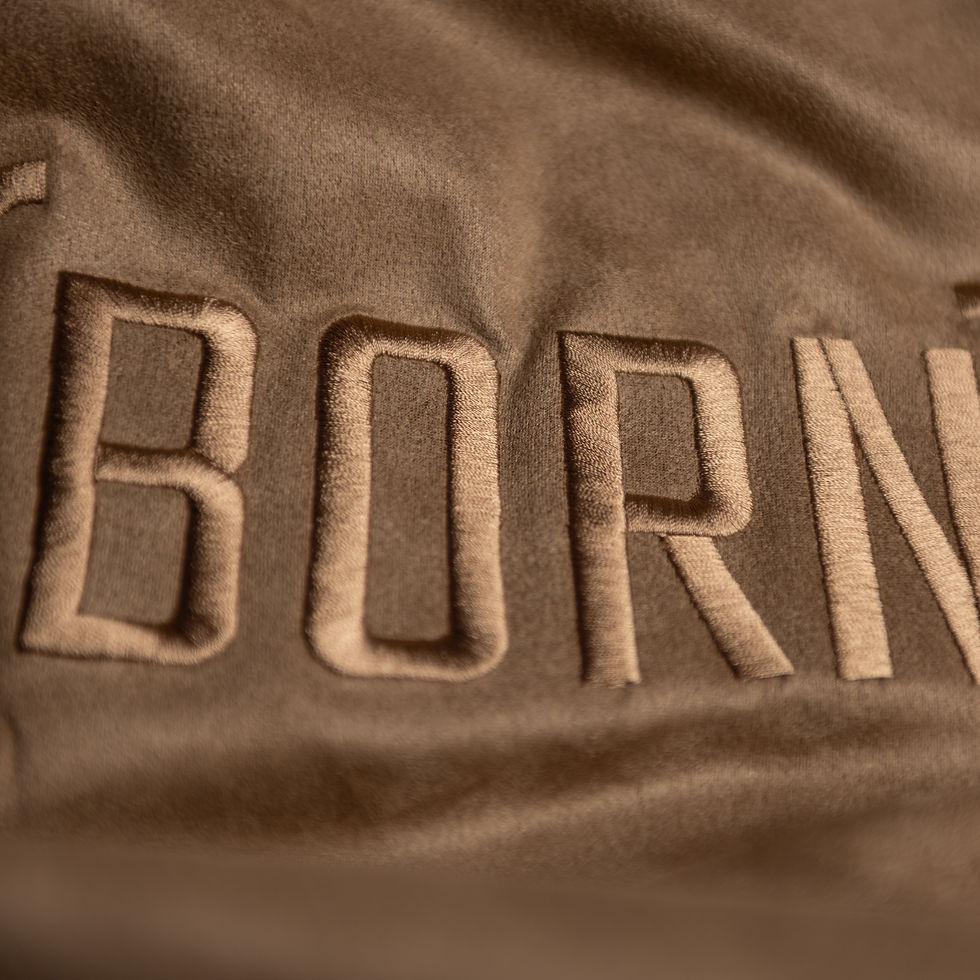 Thumbnail: Embroidered "Born Again" - Heavyweight Oversized Tee (Brown)