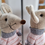 Thumbnail: Grey and Pink standing fabric Mice in jumpers, height 34 cms