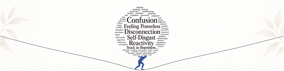 Word cloud of emotional struggles for personal development counselling Perth