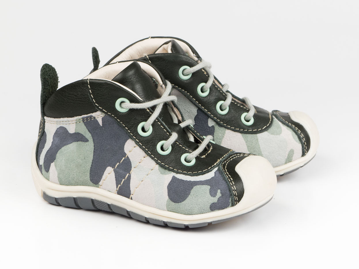 EMEL CAMOUFLAGE PATTERN SUEDE LACE UP SNEAKERS (E2367-1)