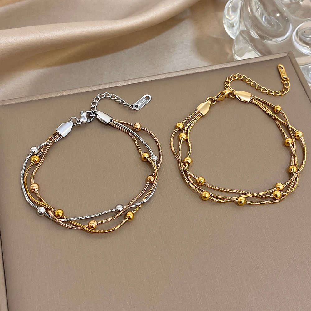 Stylish Gold Silver Color Stainless Steel Adjustable Bracelet for Women Elegant