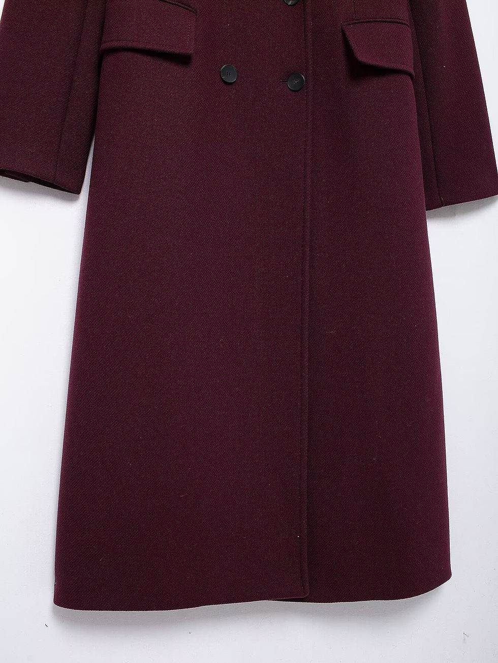 Thumbnail: HH Women Fashion Burgundy Coat Double Breasted Long Sleeve Lapel Blends Jacket A