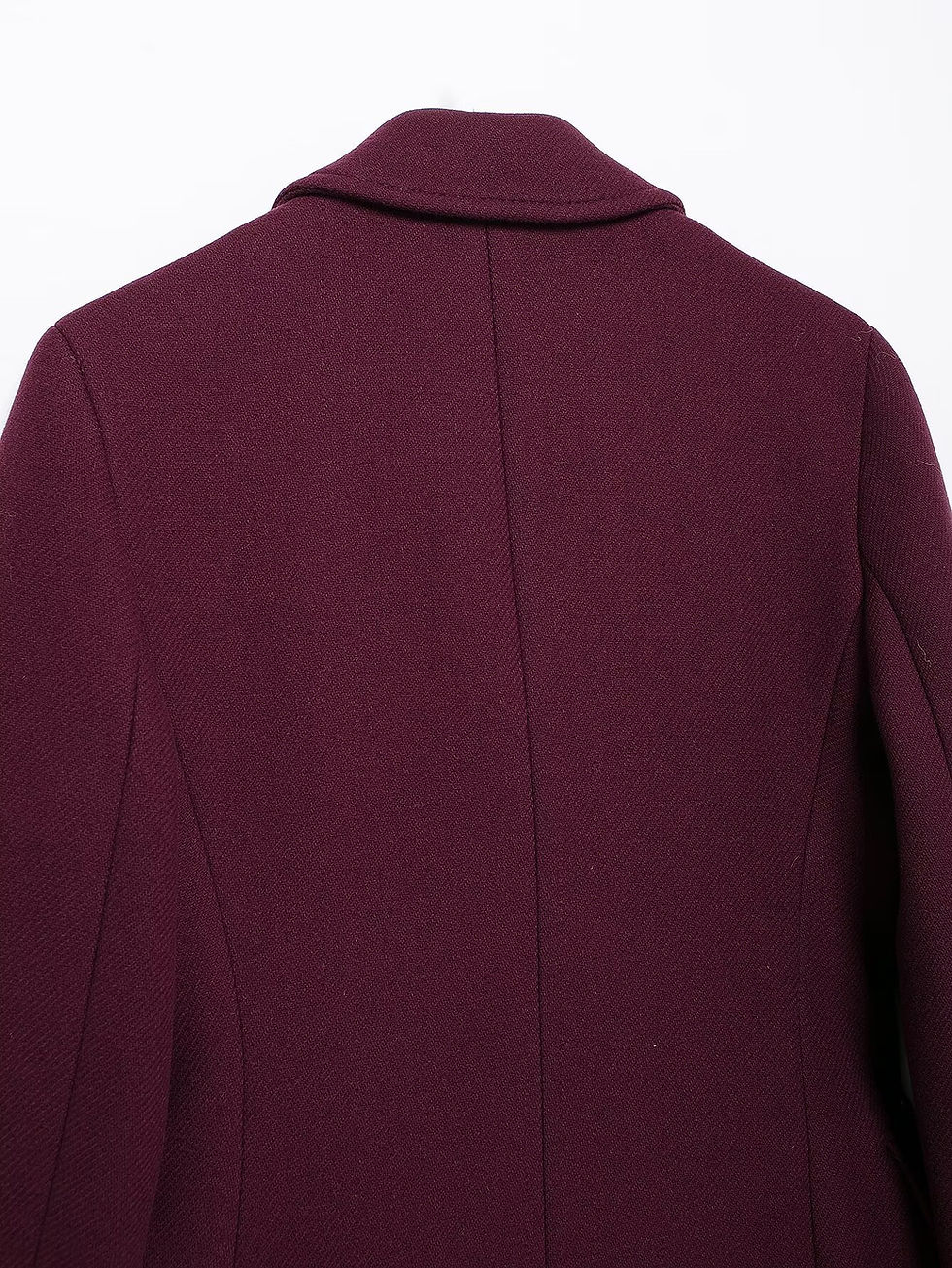 Thumbnail: HH Women Fashion Burgundy Coat Double Breasted Long Sleeve Lapel Blends Jacket A