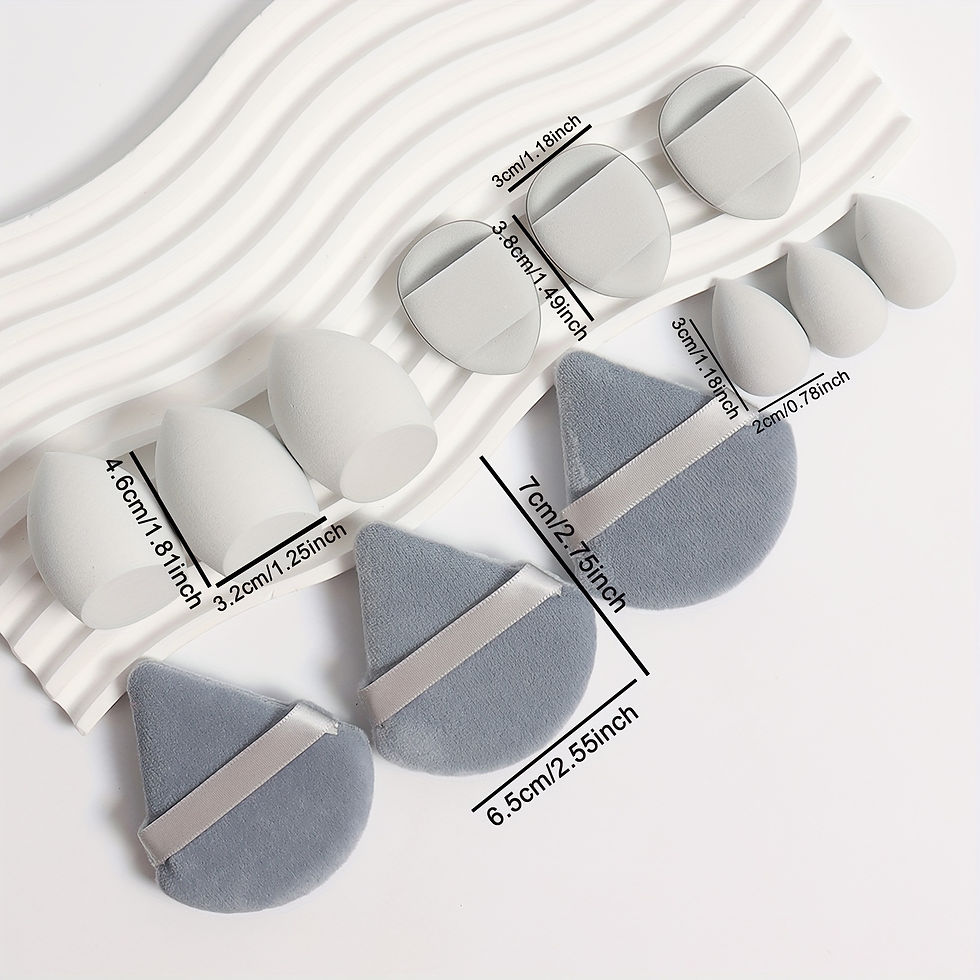 Thumbnail: 12-Piece All-Purpose Makeup Sponge Set, Made of 3 Loose Powder Puffs, 3 Mini Air