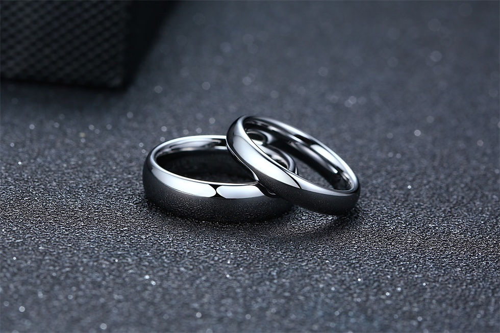 Thumbnail: Vnox Anti Scratch Tungsten Wedding Rings for Women Men Simple Classic Wedding Ba