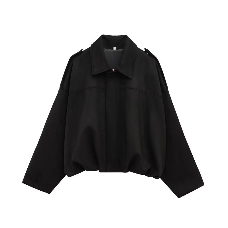 Thumbnail: MUJER 2025 Suede Bomber Jackets for Women Outerwears Oversized Jacket Woman Stre