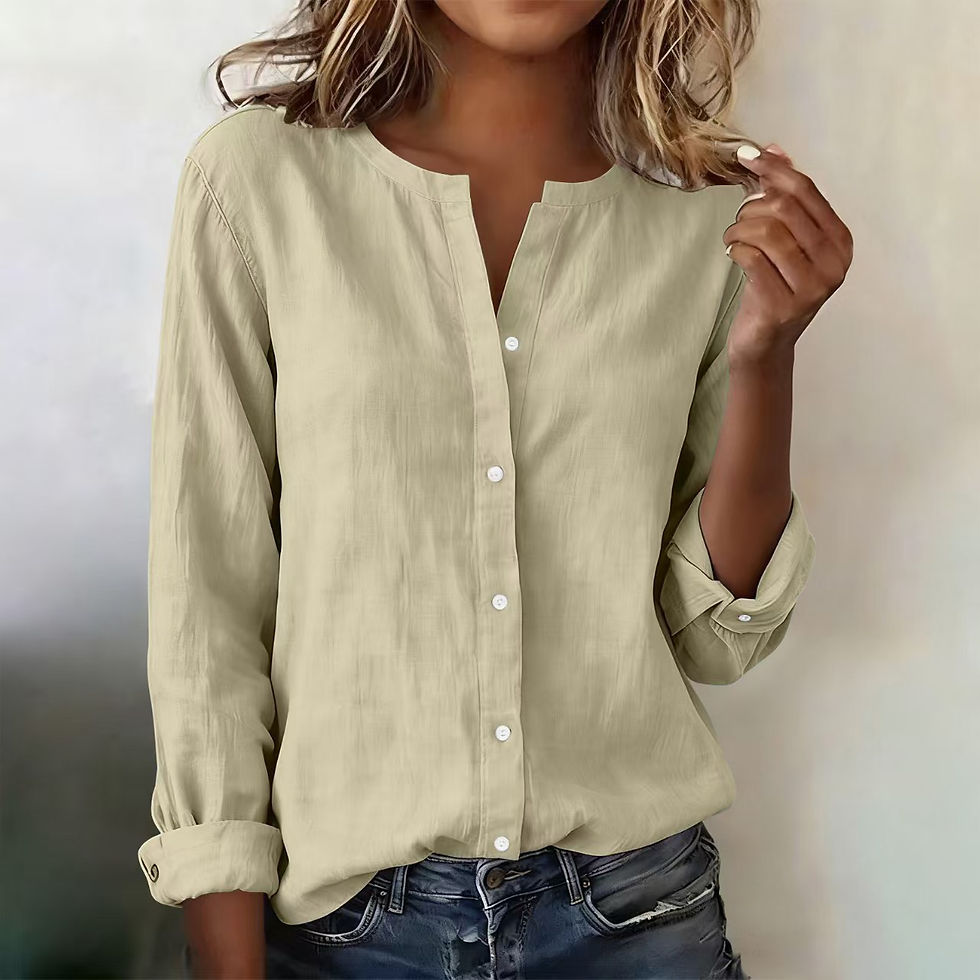 Thumbnail: Solid Casual Loose Shirts For Women 2026 Autumn Vintage Women's Oversized Shirts