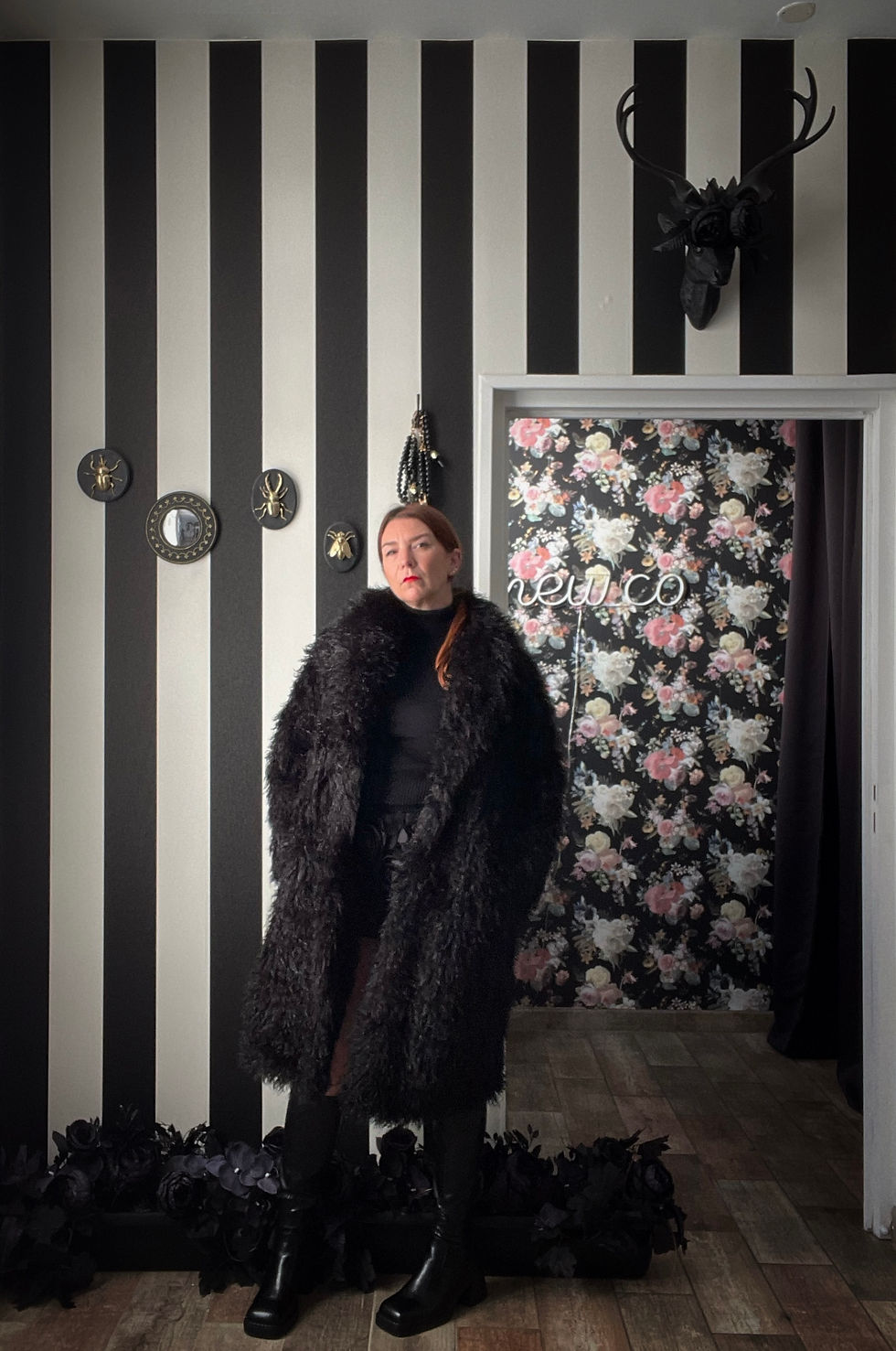 LONG MANTEAU BLACK FUR