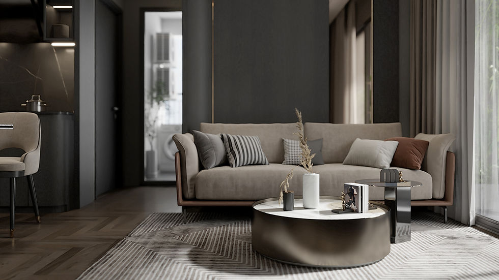 Không gian chung cư được bố trí khoa học, đảm bảo luồng di chuyển thông thoáng và mạch lạc.