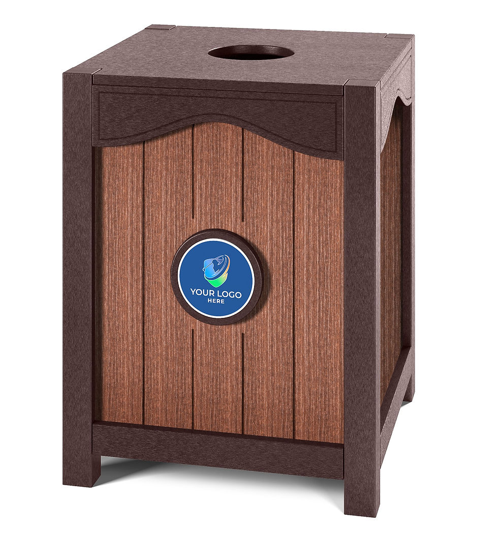Thumbnail: HDPE Litter Bin with Logo Brown