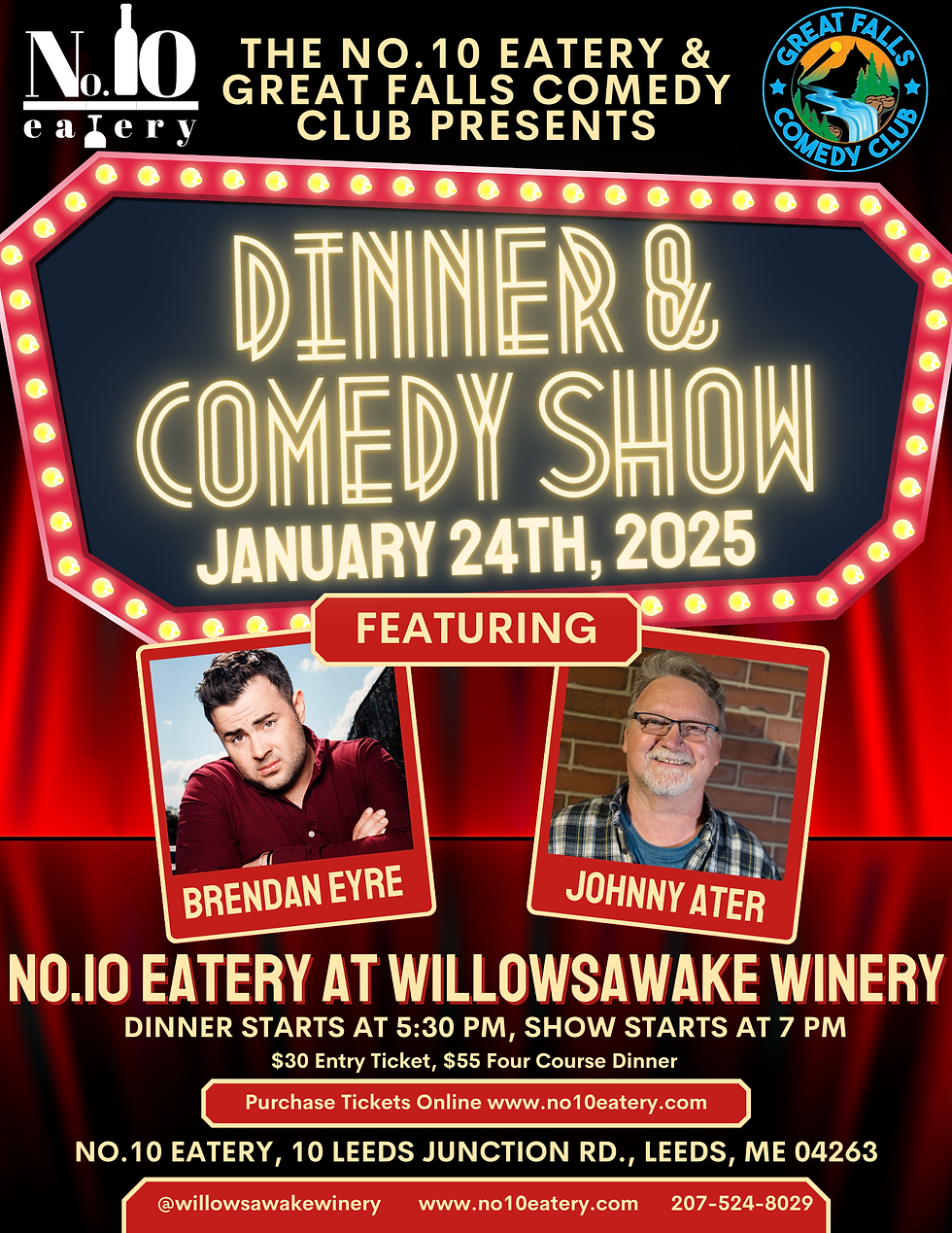 The No.10 Eatery & Great Falls Comedy Club Dinner & Comedy Show