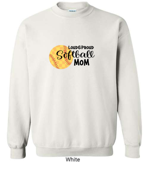 Thumbnail: Loud&Proud Softball Mom Crewneck Sweatshirt