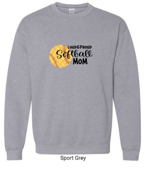Thumbnail: Loud&Proud Softball Mom Crewneck Sweatshirt