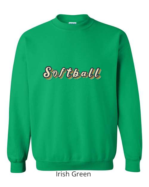 Thumbnail: Retro Lettered Softball Crewneck Sweatshirt