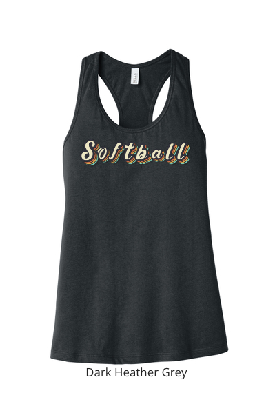 Thumbnail: Retro Lettered Softball Racerback Tank Top