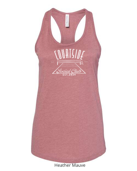 Thumbnail: Court Side Social Club Volleyball Racerback Tank Top