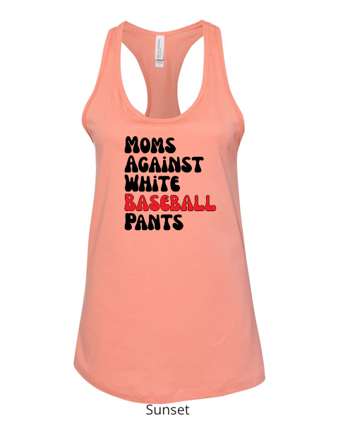 Thumbnail: White Baseball Pants Racerback Tank Top