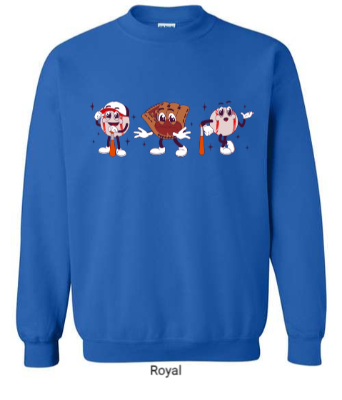 Thumbnail: Vintage Baseball Characters Crewneck Sweatshirt
