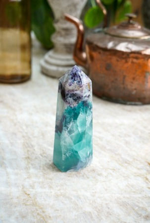 Thumbnail: Rainbow Flourite Tower/Point Full View