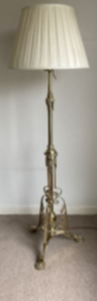 19th Century brass standard lamp in the manner of Benson