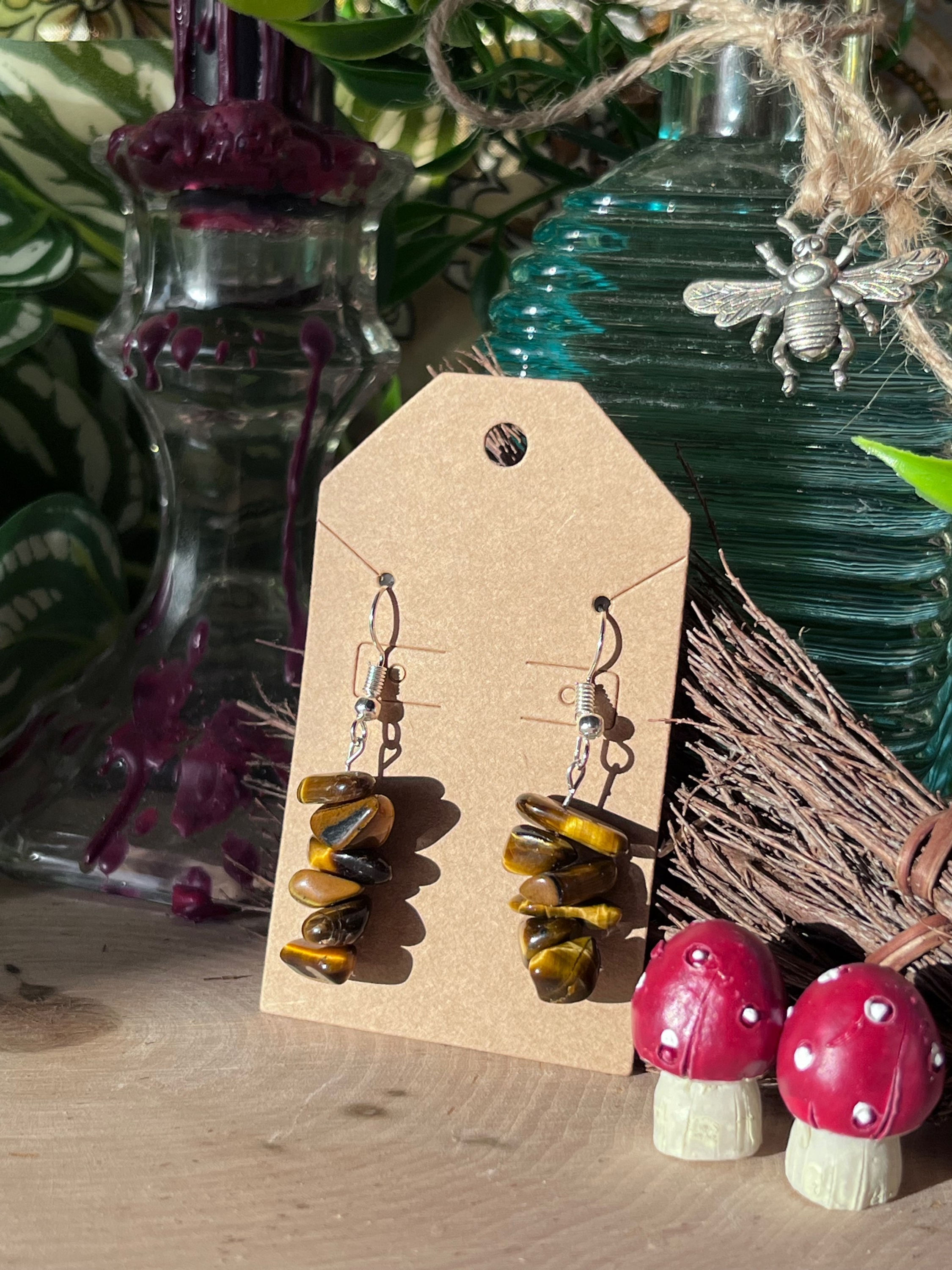 Tiger’s Eye Crystal Earrings