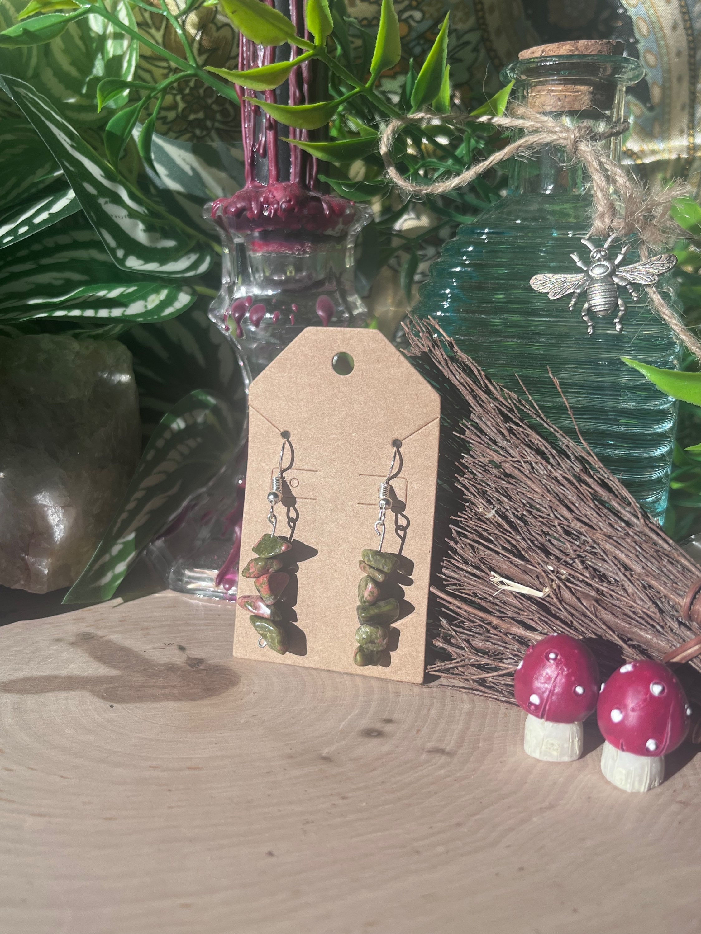 Unakite Crystal Earrings