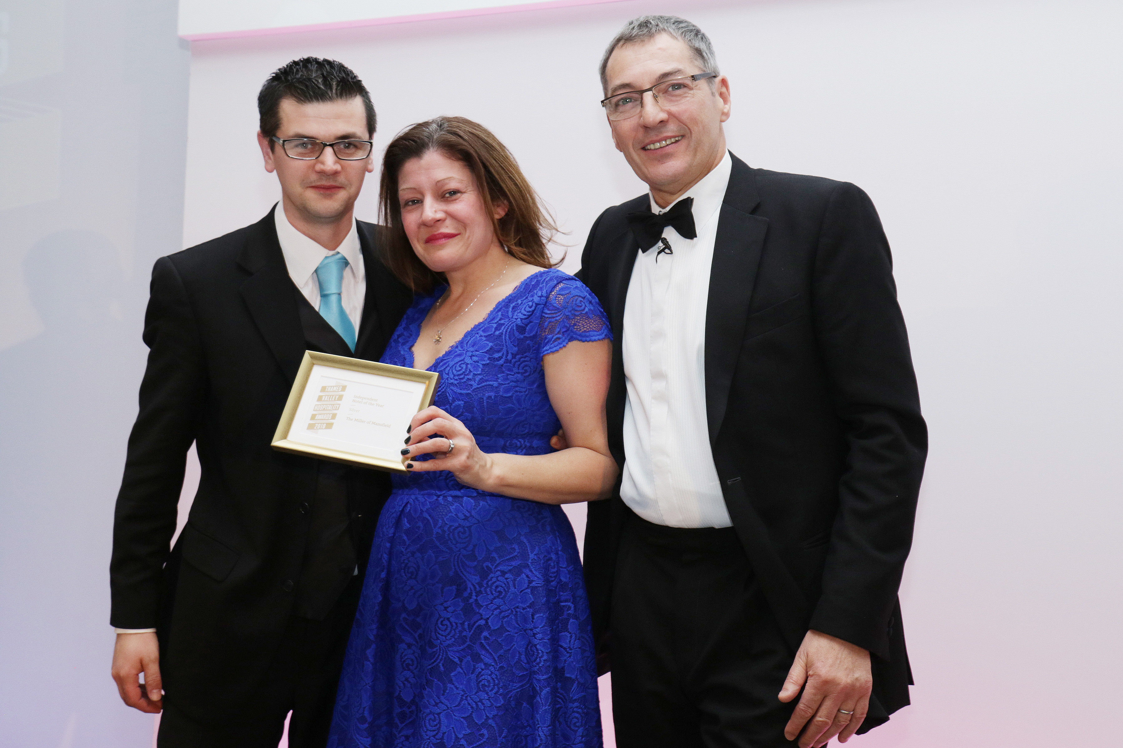 Miller of Mansfield Mary Galer and Matthew Wibberley wth their silver in Independent Hotel of Year