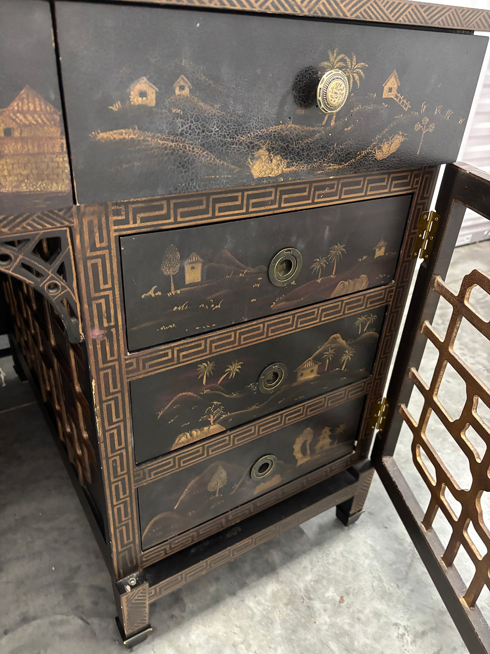 Thumbnail: Drexel Heritage Chinoiserie Style Executive Desk