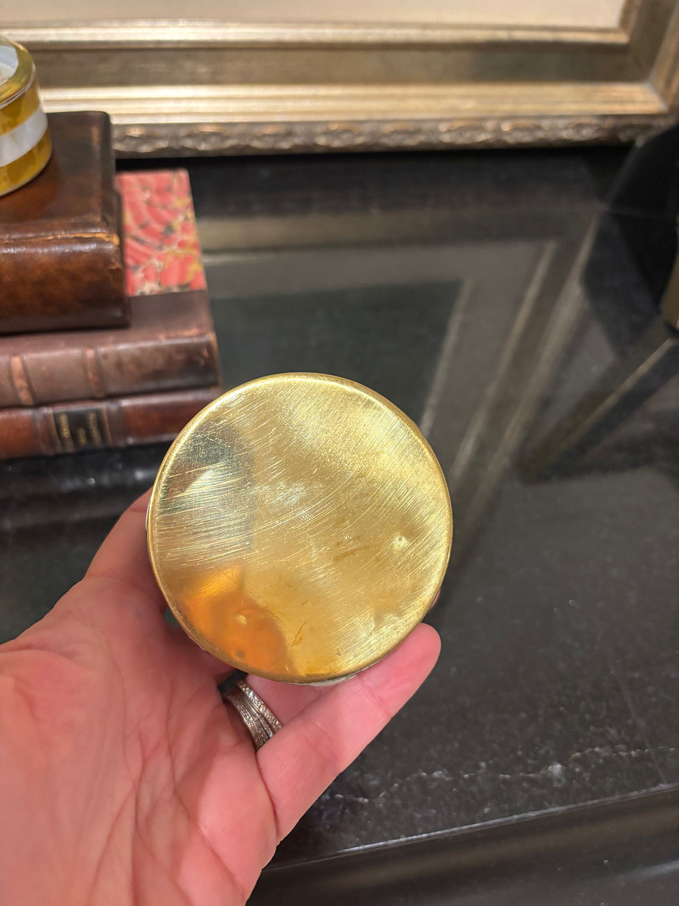 Thumbnail: Mother of Pearl & Brass Trinket Box