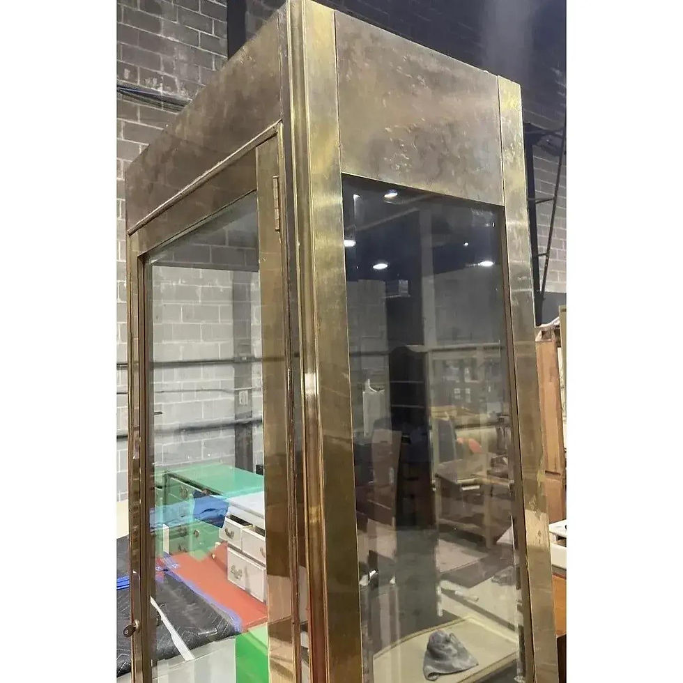 Thumbnail: Vintage Rare Brass Vitrine Display Cabinet by Mastercraft