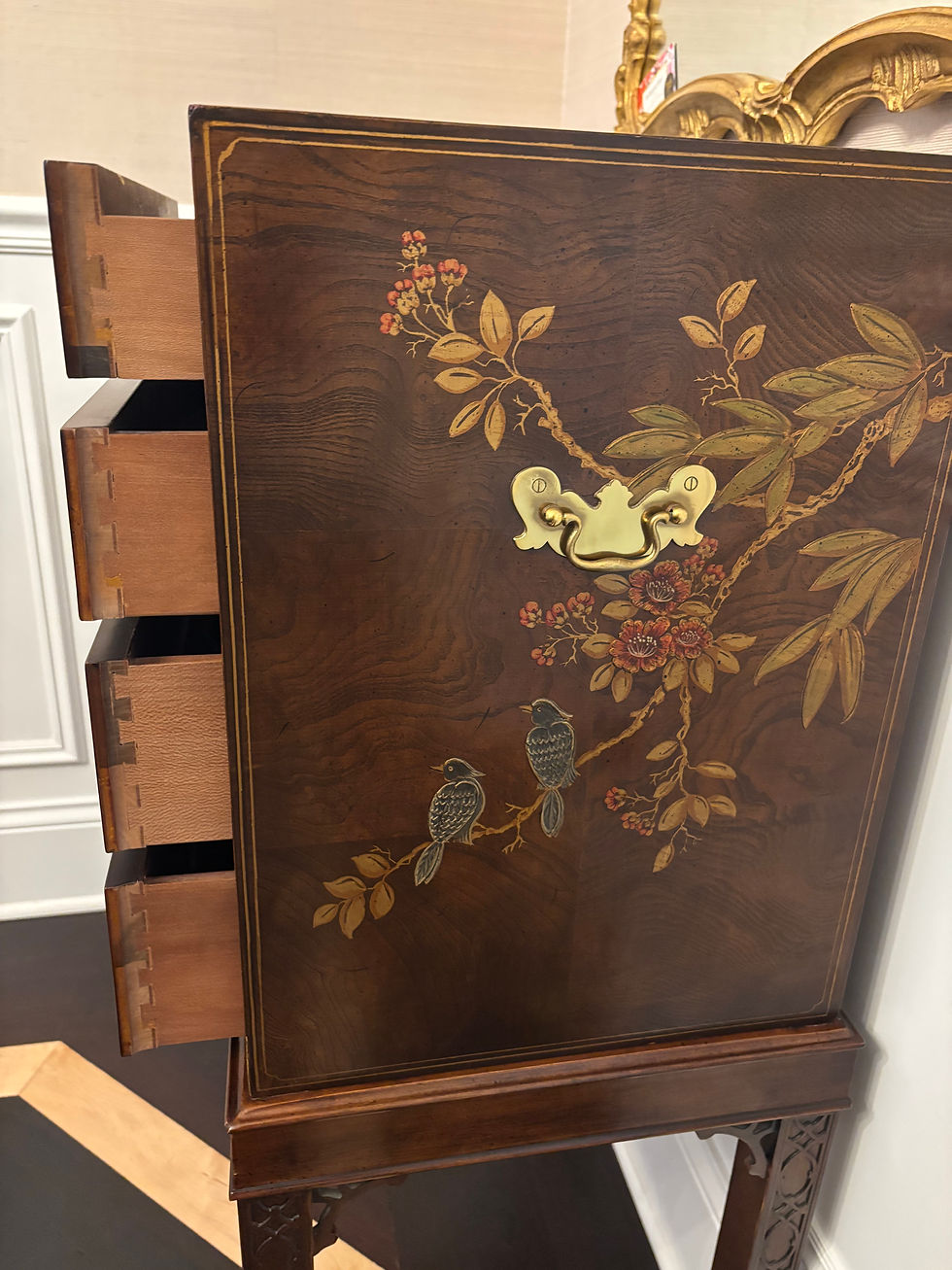 Thumbnail: Henredon Aston Court Collection Chinoiserie Silverware or Jewelry Chest