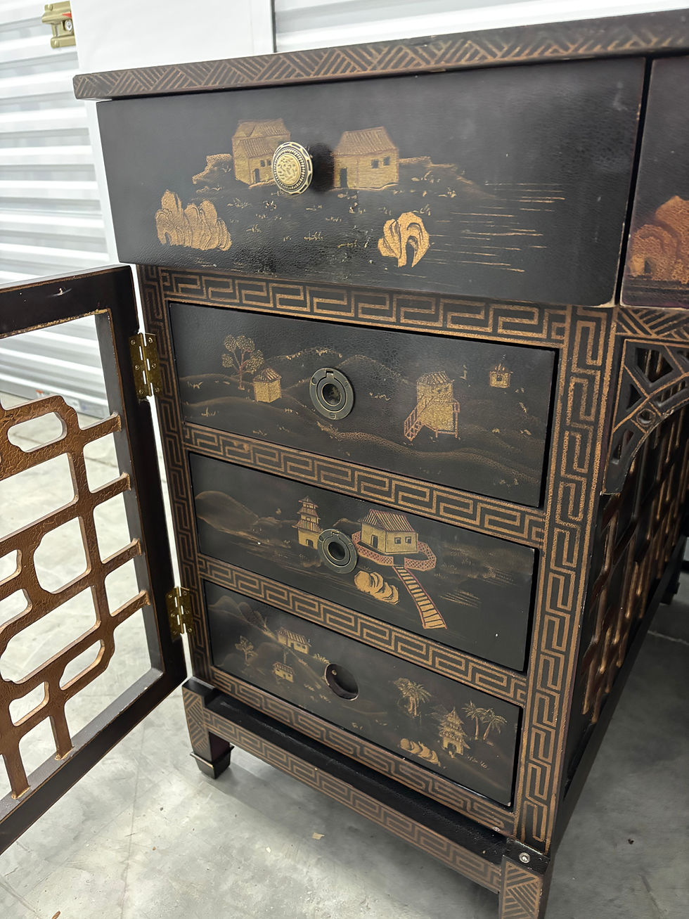 Thumbnail: Drexel Heritage Chinoiserie Style Executive Desk
