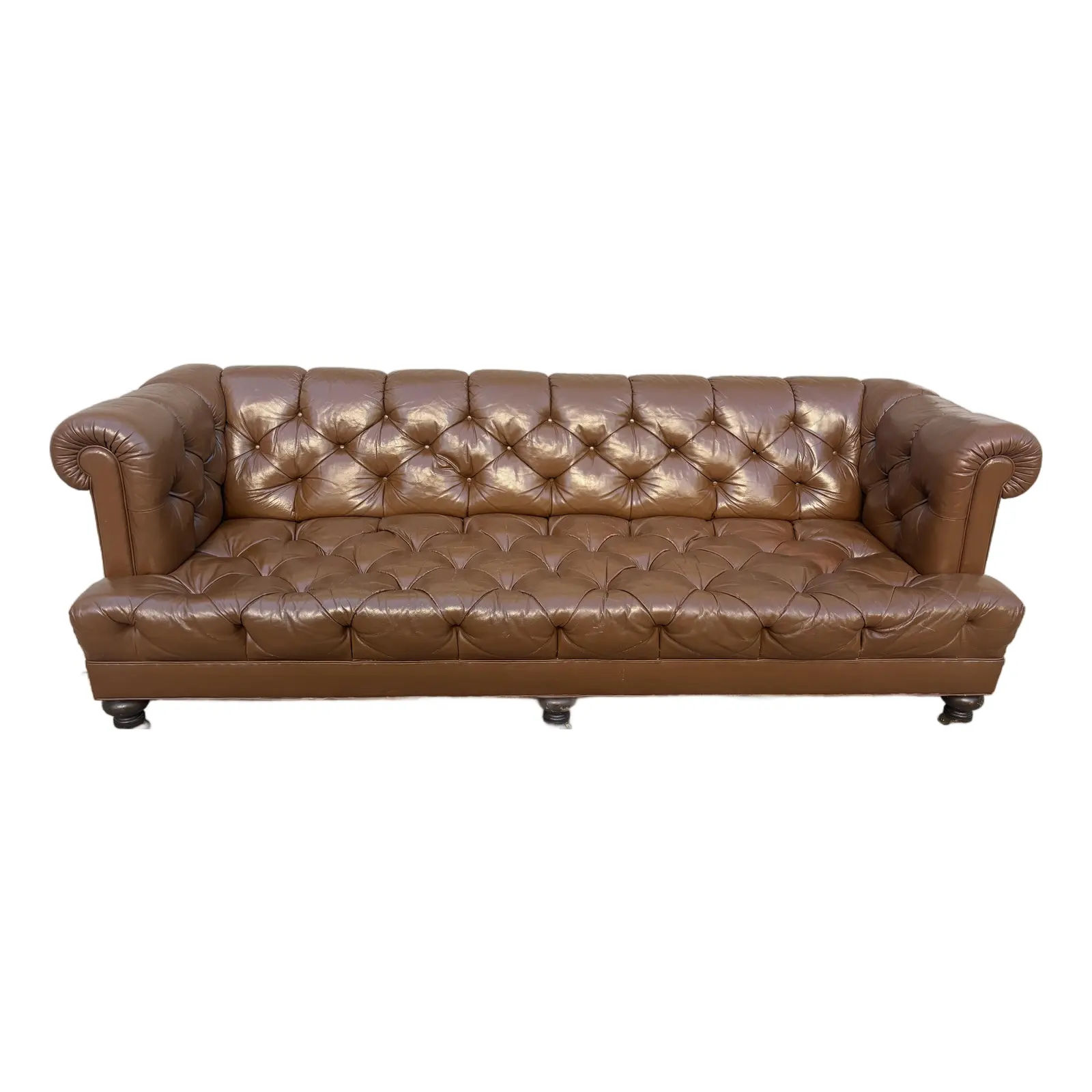 Iconic Vintage Cocheo Brothers Chesterfield Tufted Leather Sofa