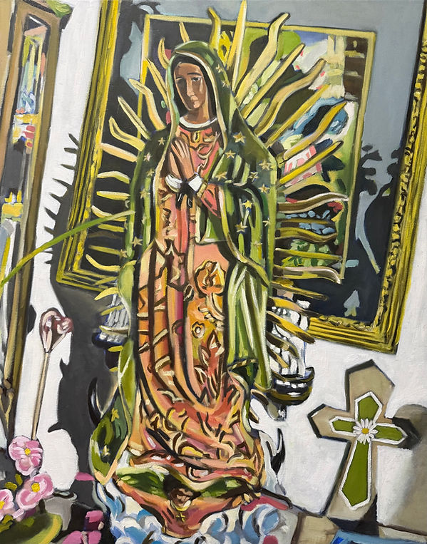 Virgen De Guadalupe, oil paint on canvas, 18 x 24 in, 2025