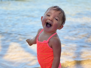 Toddler enjoying her summer at the traverse city beaches 