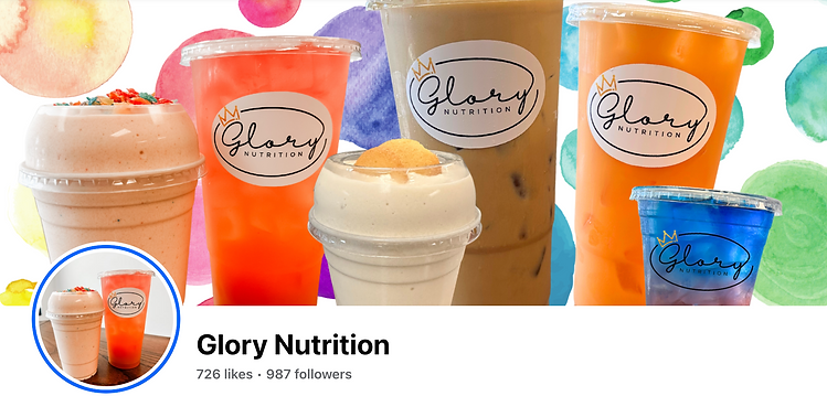 A screenshot of Glory Nutrition's Facebook page