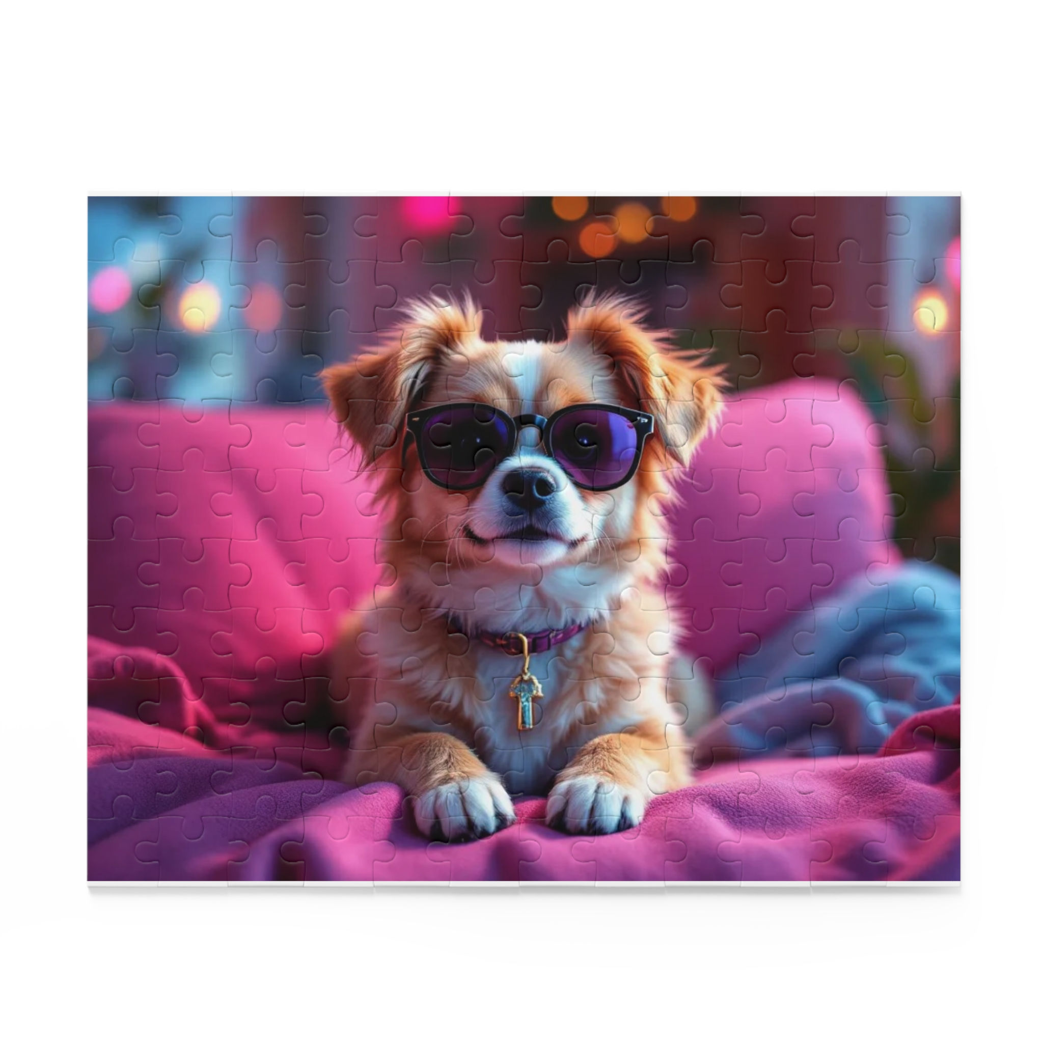 Cool Sunglasses Dog Puzzle — Cute Puppy Jigsaw (120/252/500 pcs)