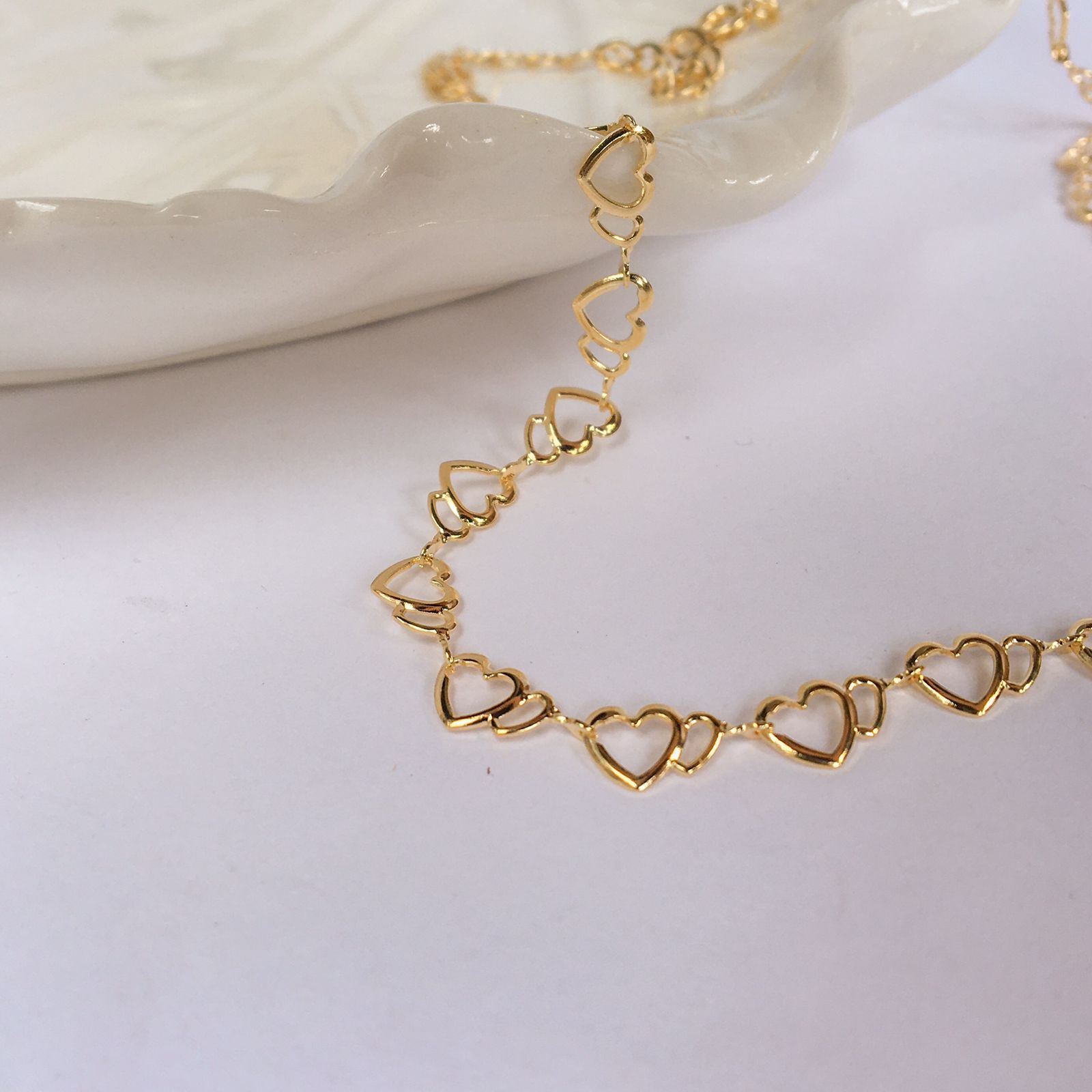 Colar Choker Corações Jogo De 2